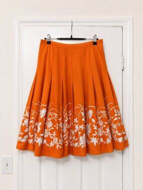 Ellen Tracy structured box-pleat midi skirt